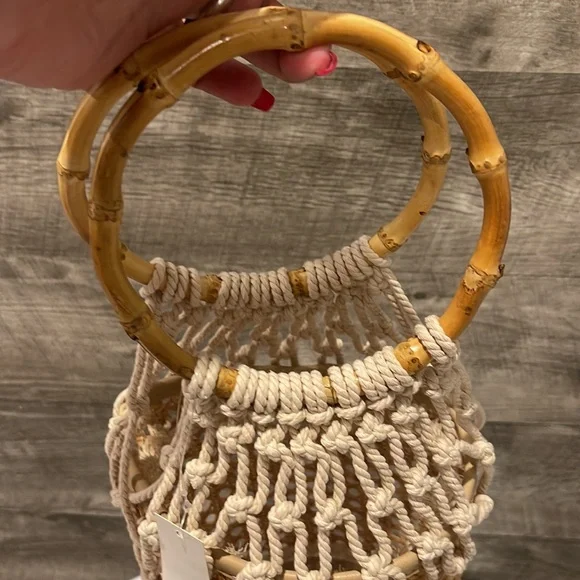 Aqua Bag NWT handbag with Bamboo/ Macrame natural materials - Picture 7 of 7